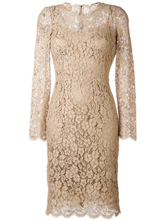 кружевное платье с цветочным узором Dolce &amp; Gabbana