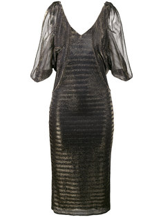 металлическое платье в полоску с разрезами на плечах Katharina Haney