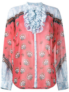 блузка с рюшами и цветочным принтом Ronda Mary Katrantzou