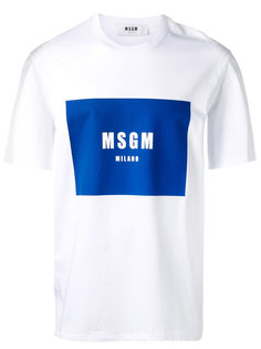 футболка с принтом логотипа MSGM