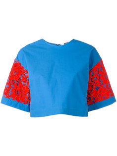 укороченная футболка с широкими рукавами MSGM