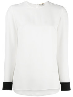 блузка с контрастными манжетами Saint Laurent