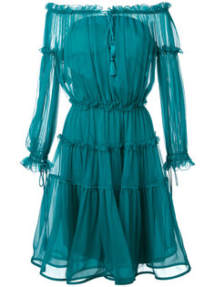 платье миди с открытыми плечами  Alberta Ferretti