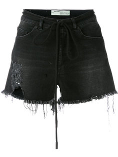 джинсовые шорты с необработанным краем Off-White