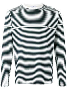 striped logo print long sleeve top Stone Island