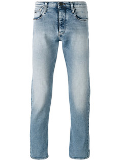 джинсы прямого кроя с потертой отделкой Emporio Armani