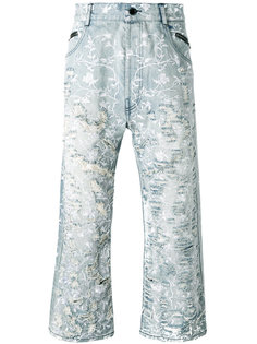 рваные джинсы с цветочным узором Unconditional