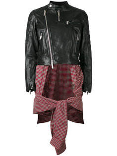 байкерская куртка с деталью в клетку Dsquared2