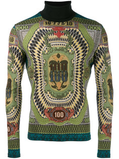 свитер с высоким воротником и декором в виде 100-долларовой купюры 1994 года выпуска Jean Paul Gaultier Vintage