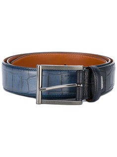 ремень с эффектом крокодиловой кожи Santoni