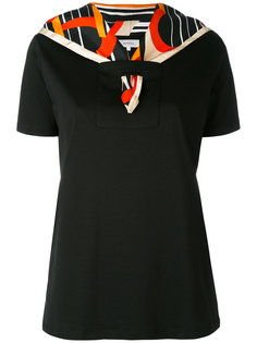 футболка с шелковым шарфом с рисунком Carven