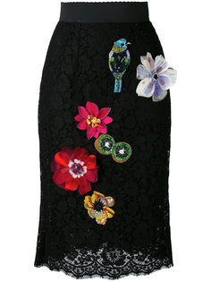 юбка-карандаш с вышивкой и аппликацией Dolce &amp; Gabbana