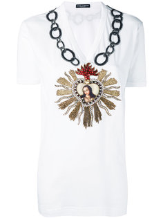 футболка с вышивкой сердца Dolce &amp; Gabbana