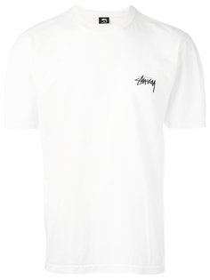 футболка с принтом-логотипом на спине Stussy