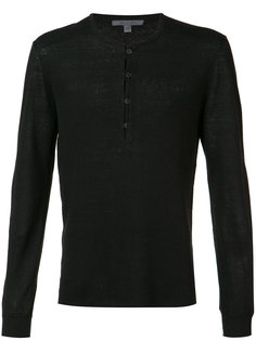 reverse print V-neck sweater John Varvatos