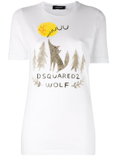 футболка с вышивкой Dsquared2