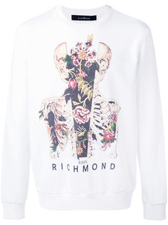 skull and flower print sweatshirt John Richmond