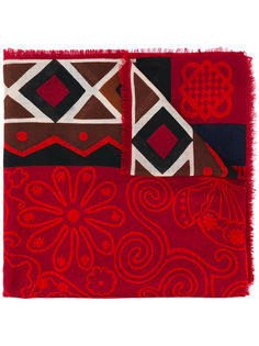 Geometric and flowers shawl Yves Saint Laurent Vintage