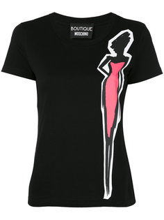 футболка с принтом силуэта женщины Boutique Moschino