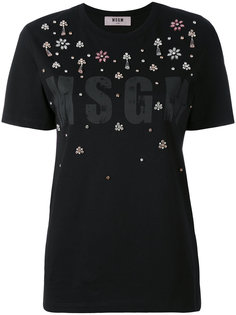 embellished logo print T-shirt MSGM