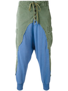 patchwork drop-crotch trousers Greg Lauren