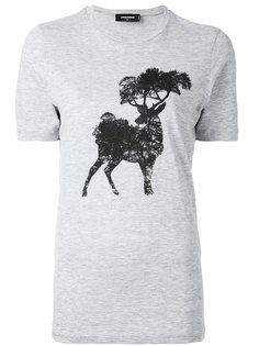 футболка с принтом лося и дерева Dsquared2