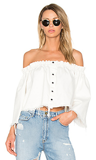 The off the shoulder frayed top - GM STUDIO