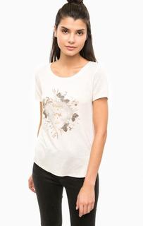 Бежевая футболка с принтом Only