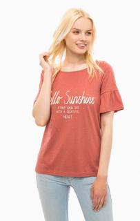 Футболка с принтом и металлическим декором S.Oliver