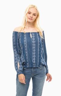 Блуза из вискозы с вырезами на рукавах Mustang