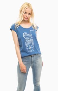 Синяя футболка с короткими рукавами Mustang