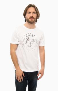 Белая футболка с круглым вырезом Mustang