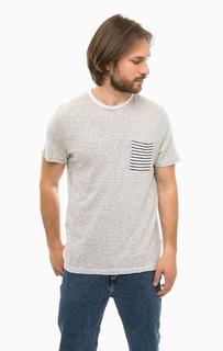 Хлопковая футболка в полоску Selected