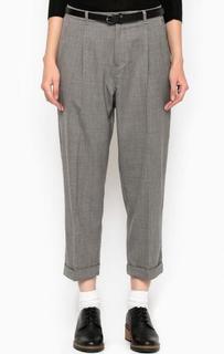 Укороченные брюки из шерсти и полиэстера с отворотами Maison Scotch
