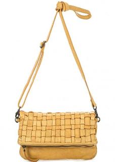 Желтая кожаная сумка через плечо Gianni Conti
