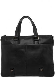 Черная кожаная сумка со съемным ремнем Gianni Conti