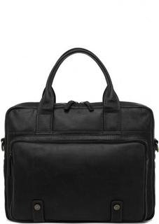 Черная сумка на молнии из натуральной кожи Gianni Conti