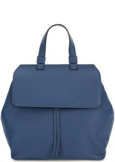 Сумка-рюкзак из мягкой кожи синего цвета Abro