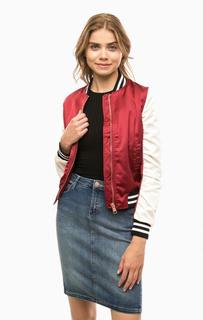 Куртка-бомбер бордового цвета Lee