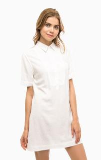 Короткое белое платье из хлопка Gant
