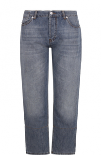 Укороченные джинсы прямого кроя с потертостями Marni