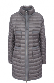 Стеганый пуховик на молнии с накладными карманами Moncler