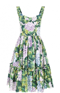 Приталенный сарафан с цветочным принтом Dolce &amp; Gabbana