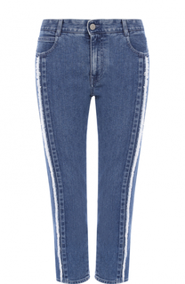 Укороченные джинсы с контрастной бахромой Stella McCartney