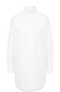 Удлиненная блуза с фактурной цветочной отделкой Valentino