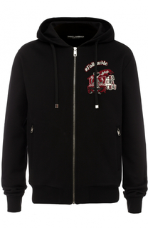 Хлопковая толстовка на молнии с капюшоном Dolce & Gabbana