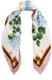 Шелковый платок с цветочным декором Dolce &amp; Gabbana