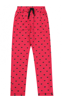 Спортивные брюки из хлопка с принтом и отворотами Kenzo