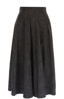 Хлопковая юбка-миди с широким поясом Yohji Yamamoto