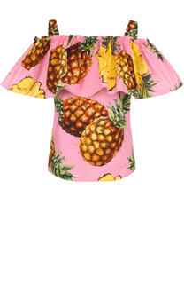 Топ с открытыми плечами и оборкой Dolce &amp; Gabbana